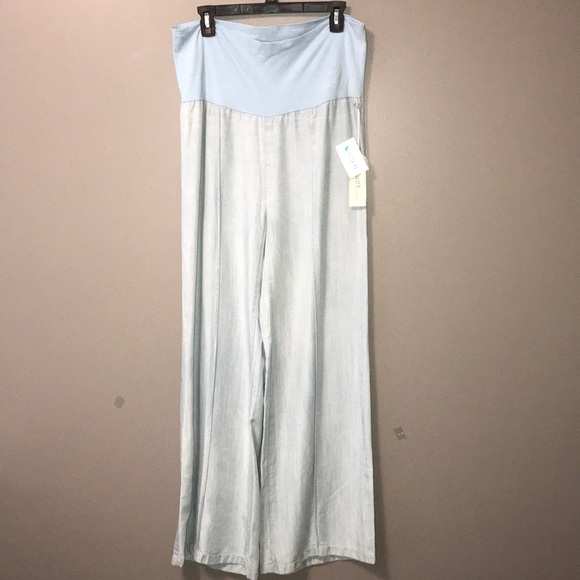Just Living Eco friendly Palazzo Fold Over TENCEL Jeans. Size Large - Picture 3 of 8